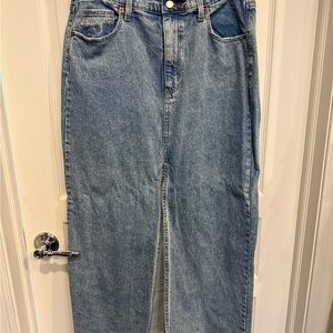 Blue Denim Skirt with slit